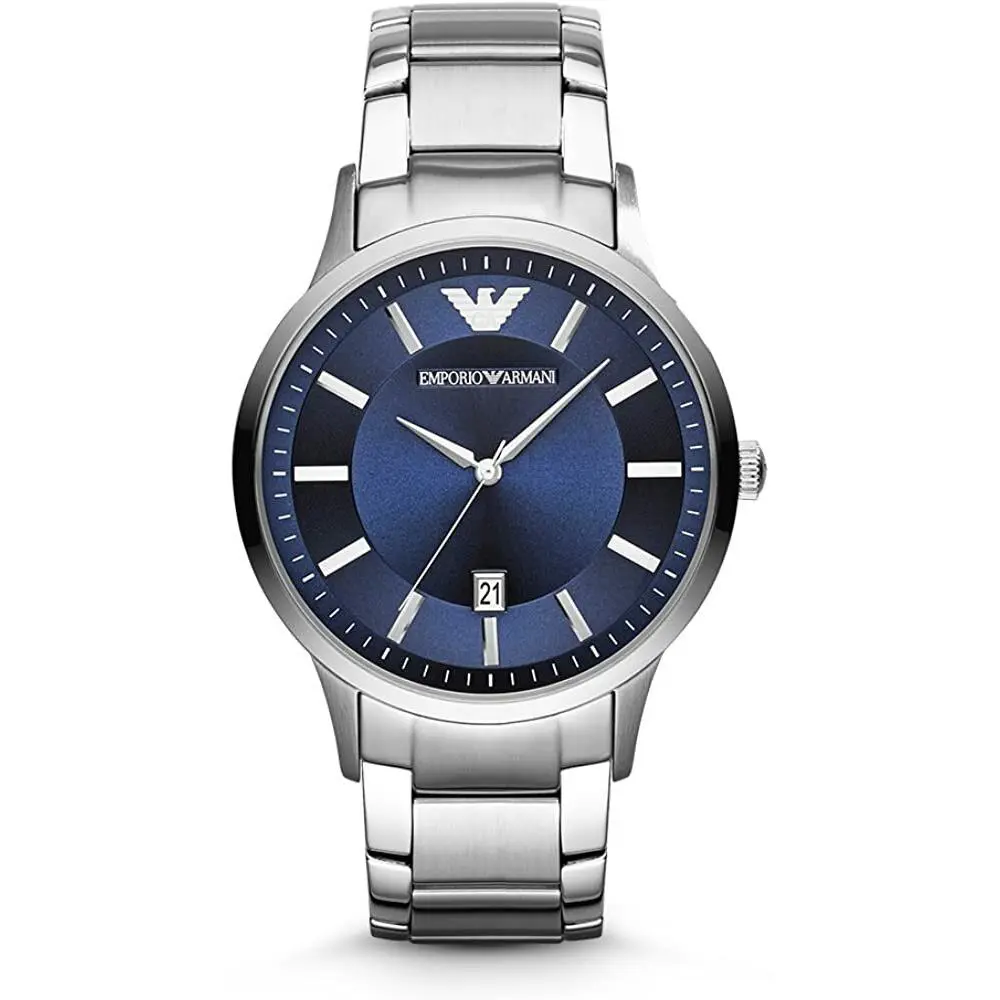 Emporio Armani AR11180 Men`s Dress Stainless Silver-tone Light Blue Dial 50m