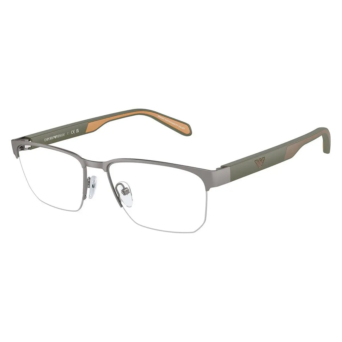 Emporio Armani Irregular Man Eyeglasses 0EA1162 3003 56mm Matte Gunmetal