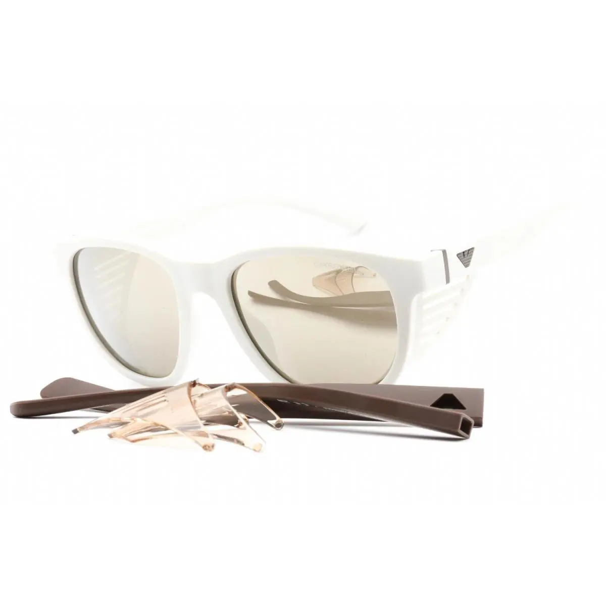 Emporio Armani EA4216U 53445A Matte White Gold 56 mm Sunglasses