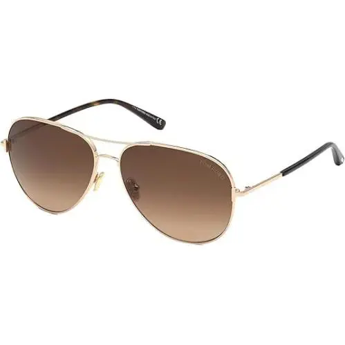 Tom Ford Clark FT0823 28F Aviator Gold/brown Gradient Sunglasses - Frame: Gold, Lens: Brown