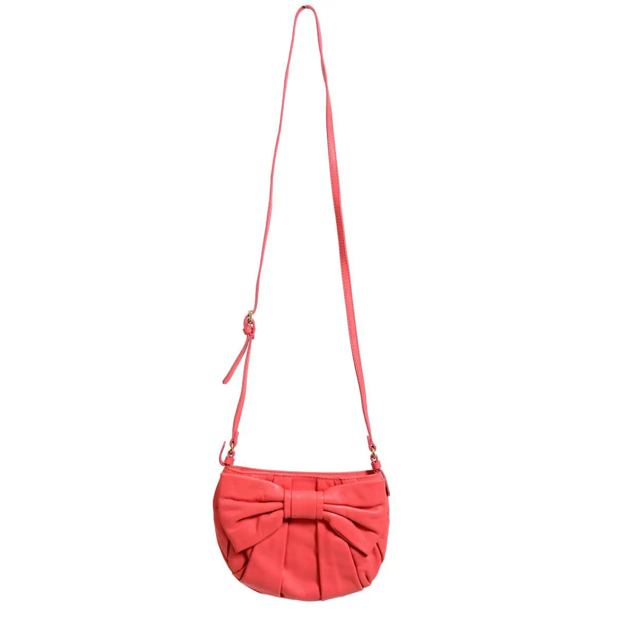 Red Valentino Women`s Pink Leather Bow Decorated Shoulder Bag