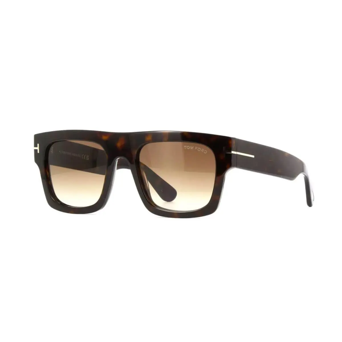 Tom Ford Fausto FT 0711 Dark Havana/light Brown Shaded 52F Sunglasses - Frame: Brown, Lens: Brown