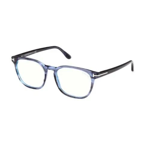 Tom Ford FT5868 B 092 Plastic Blue Other Blue Block Lens 53 mm Men`s Eyeglasses