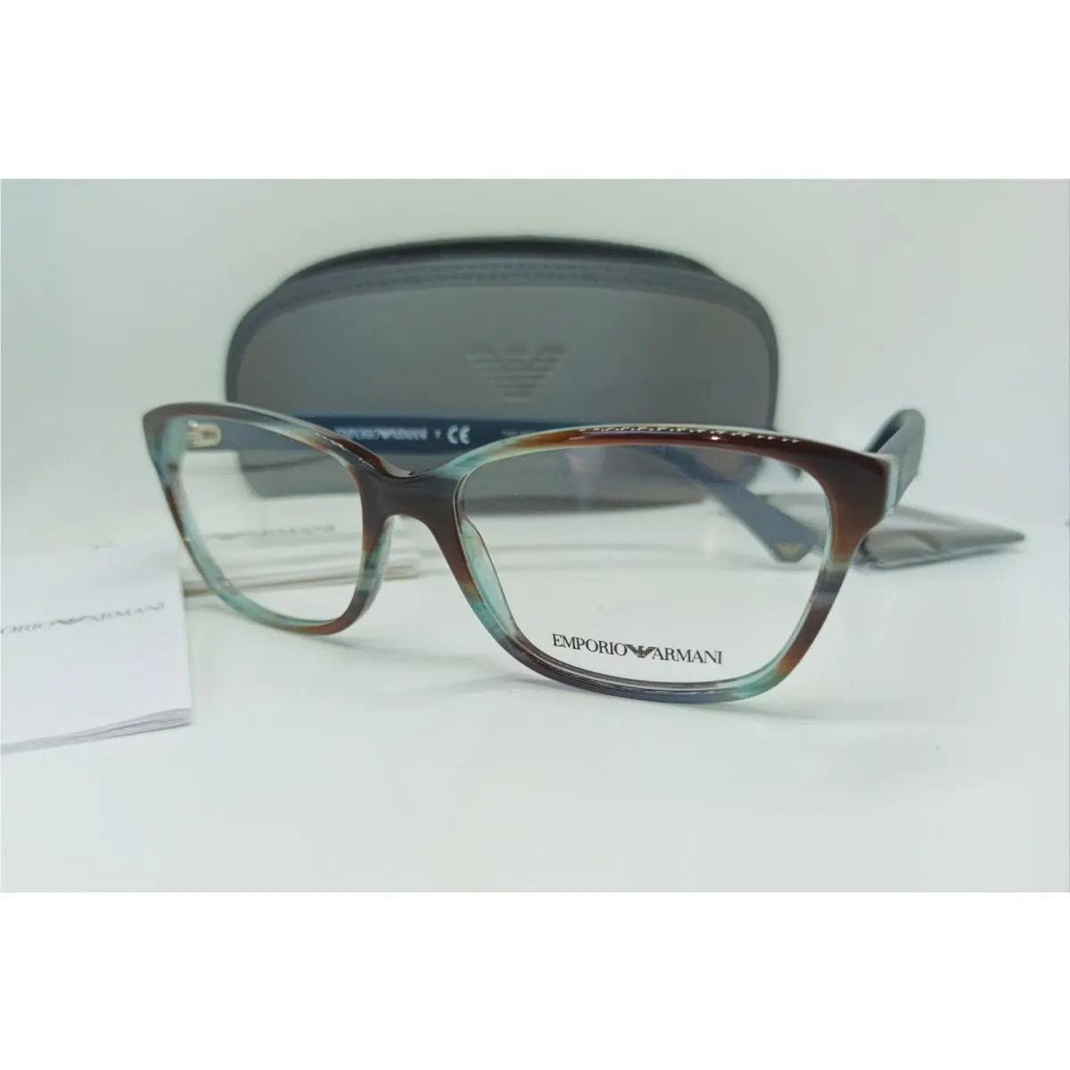 Emporio Armani RX Eyeglasses EA 3060 5388 54mm Teal and Brown Frame Demo