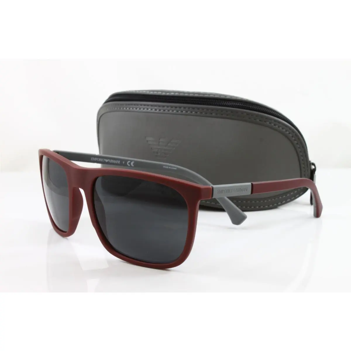 Emporio Armani Sunglasses Men`s Square EA4133 575187 Bordeaux Rubber 59mm