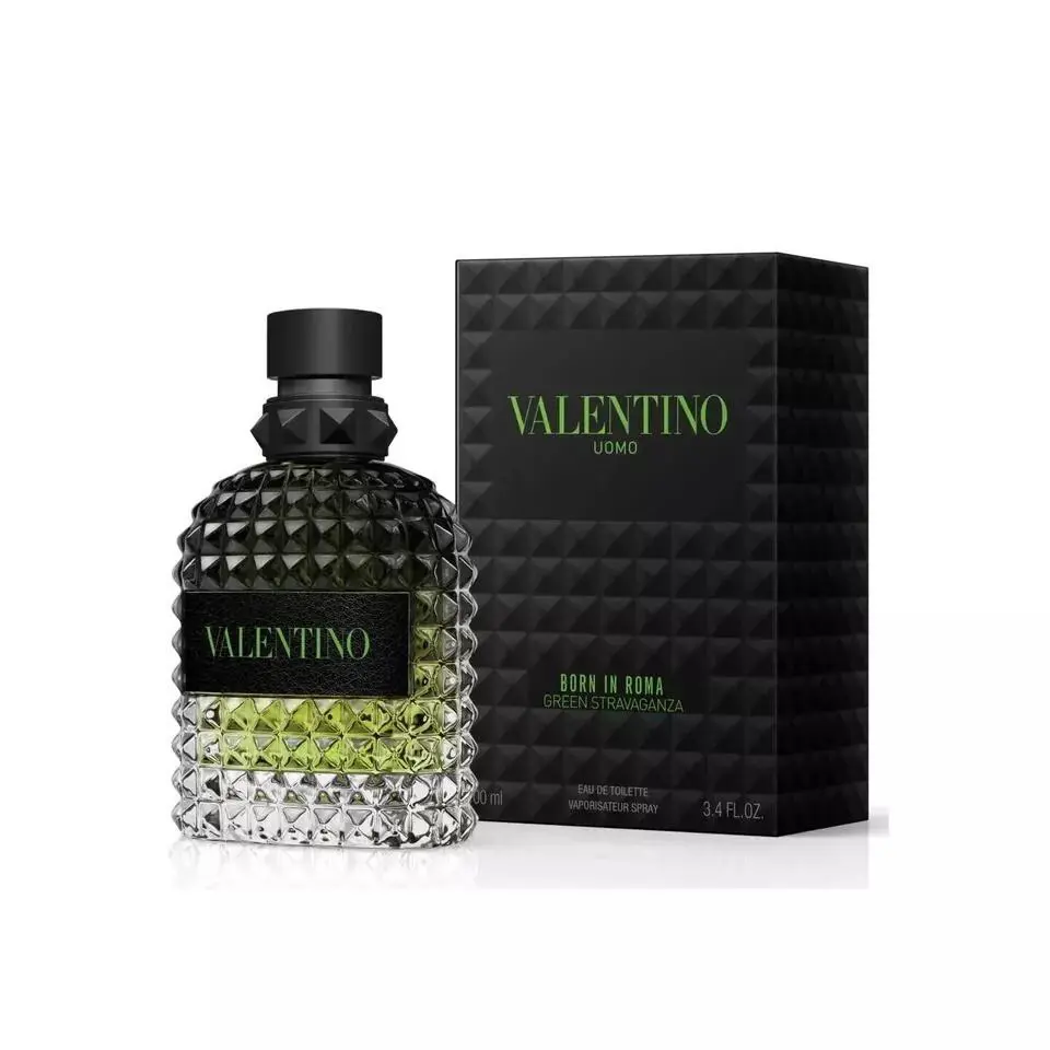Uomo Born In Roma Green Stravaganza  Edt Spray For Men 3.4oz by Valentino