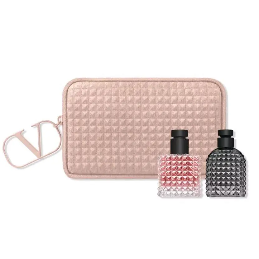 Valentino Parfums Studded V Logo Pouch Wrislet + Two Mini Born in Roma Perfumes