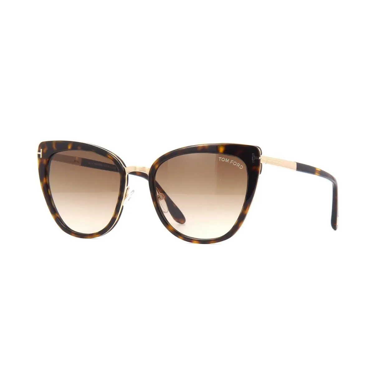 Tom Ford Simona FT 0717 Dark Havana/light Brown Shaded 52F Sunglasses - Frame: Dark Havana, Lens: Light Brown Shaded
