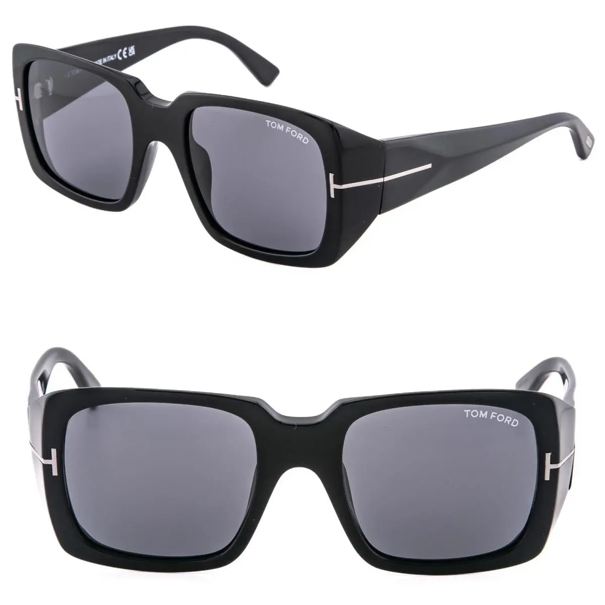 RYDER-02 TF1035N 01A Black FT1035 Bold Angular Mask Sunglasses 1035 by Tom Ford