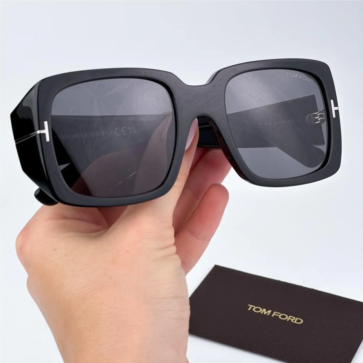 Tom Ford Women Sunglasses Black Smoke Grey Square FT1035-N Ryder 01A