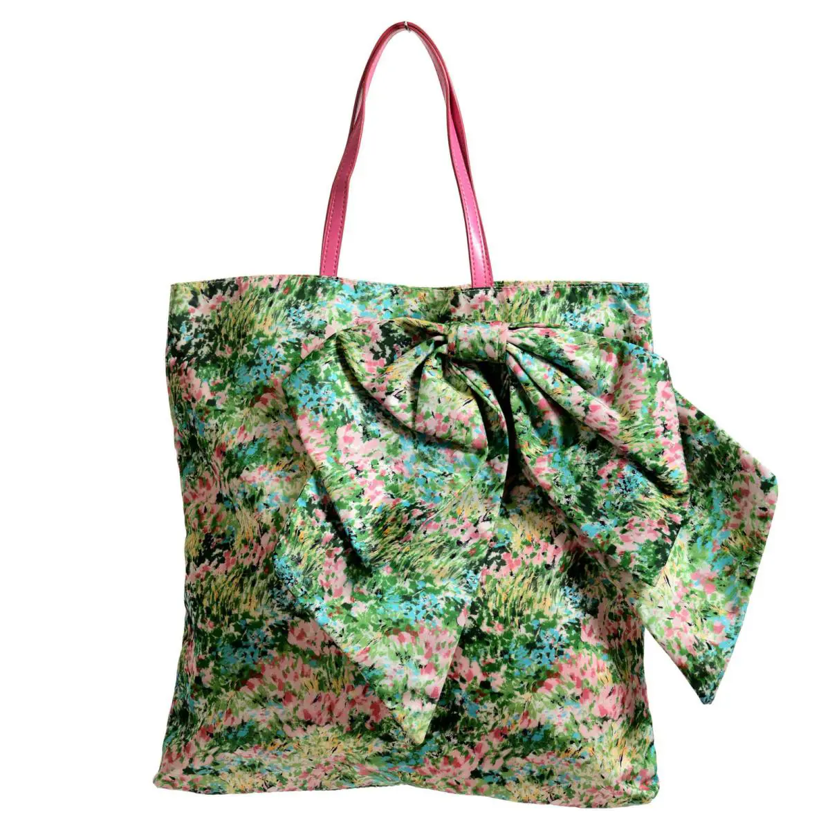Valentino Women`s Leather Trimmed Bow Decorated Tote Shoulder Bag