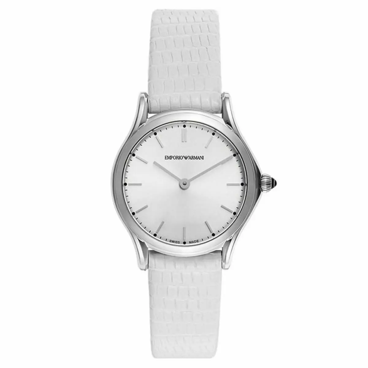 Emporio Armani ARS-7004 Quartz Silver Dial Stainless Leather Strap Women`s