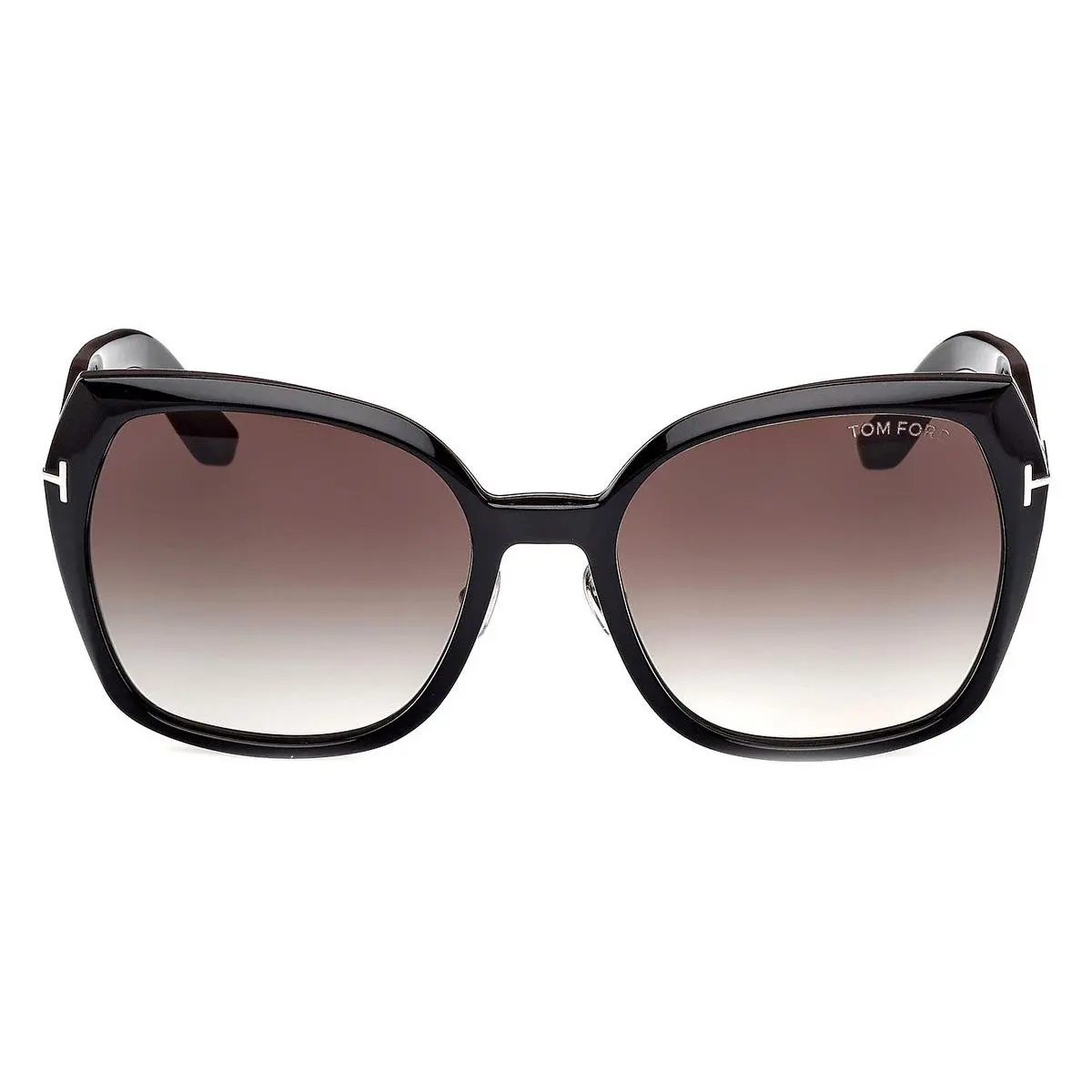 Tom Ford Plum FT1223 Sunglasses Female Shiny Black 58mm - Frame: Shiny Black, Lens: Gradient Smoke