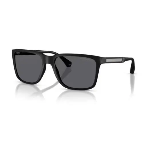 Emporio Armani EA4047 5063/81 Black Rubber Grey Polarized Sunglasses