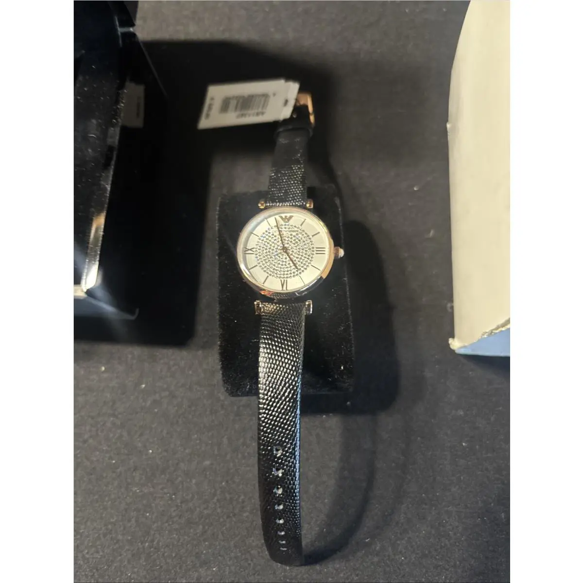 Emporio Armani Gianni T-bar Crystal Accents Quartz AR11387 Ladies Women`s Watch