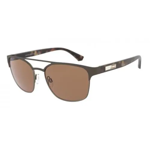 Emporio Armani EA2093 300373 Mens Sunglasses Matte Gunmetal Brown Lens 57mm