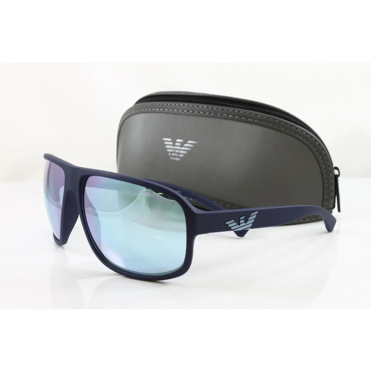Emporio Armani EA4130-57546J Men`s Square Sunglasses Matte Blue 63mm