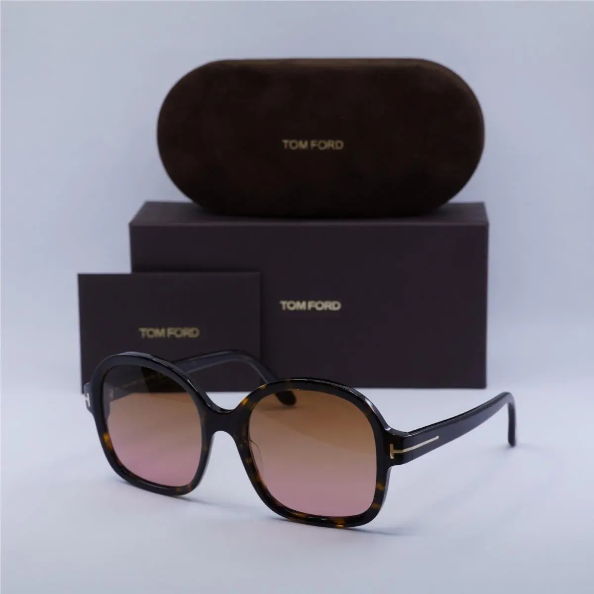 Tom Ford FT1034 52F Dark Havana/brown To Peach Gradient 57-21-140 Sunglasses