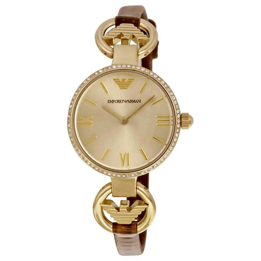 Emporio Armani Women`s Quartz Watch Gianni AR1885 Brown Leather - Band: Brown