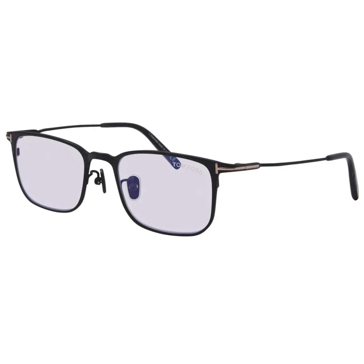 Tom Ford FT5929-D-B 005 Eyeglasses Men`s Shiny Black/blue Block Full Rim 51mm