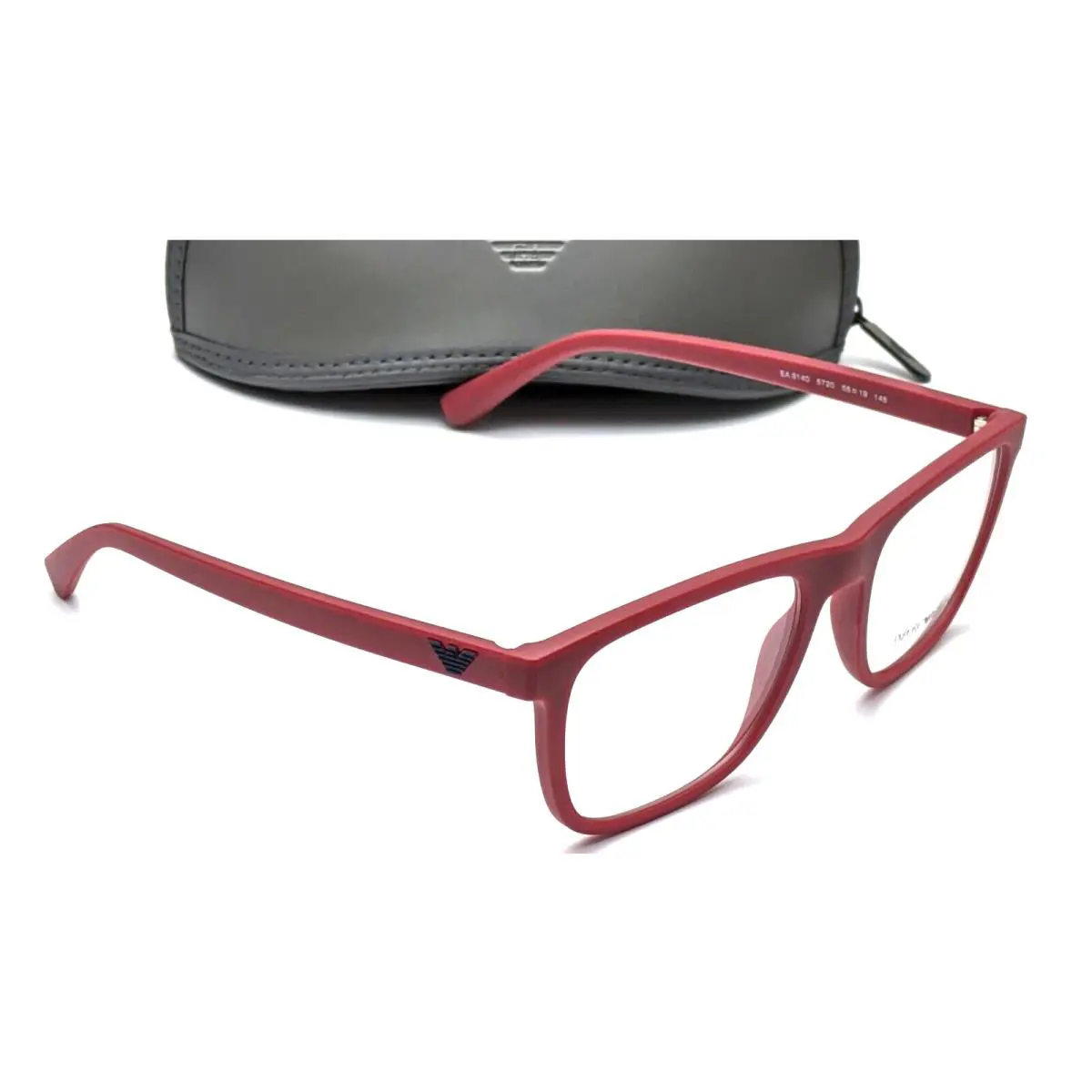 Emporio Armani EA3140 5720 Rectangle Matte Red Unisex Eyeglasses 55mm