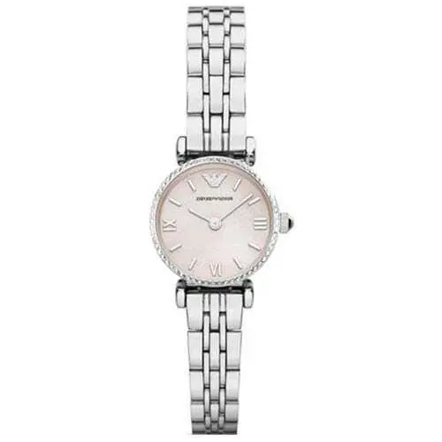AR1781 Silver Tone Pink Mop Dial Swarovski Crystals Womens Watch by Emporio Armani