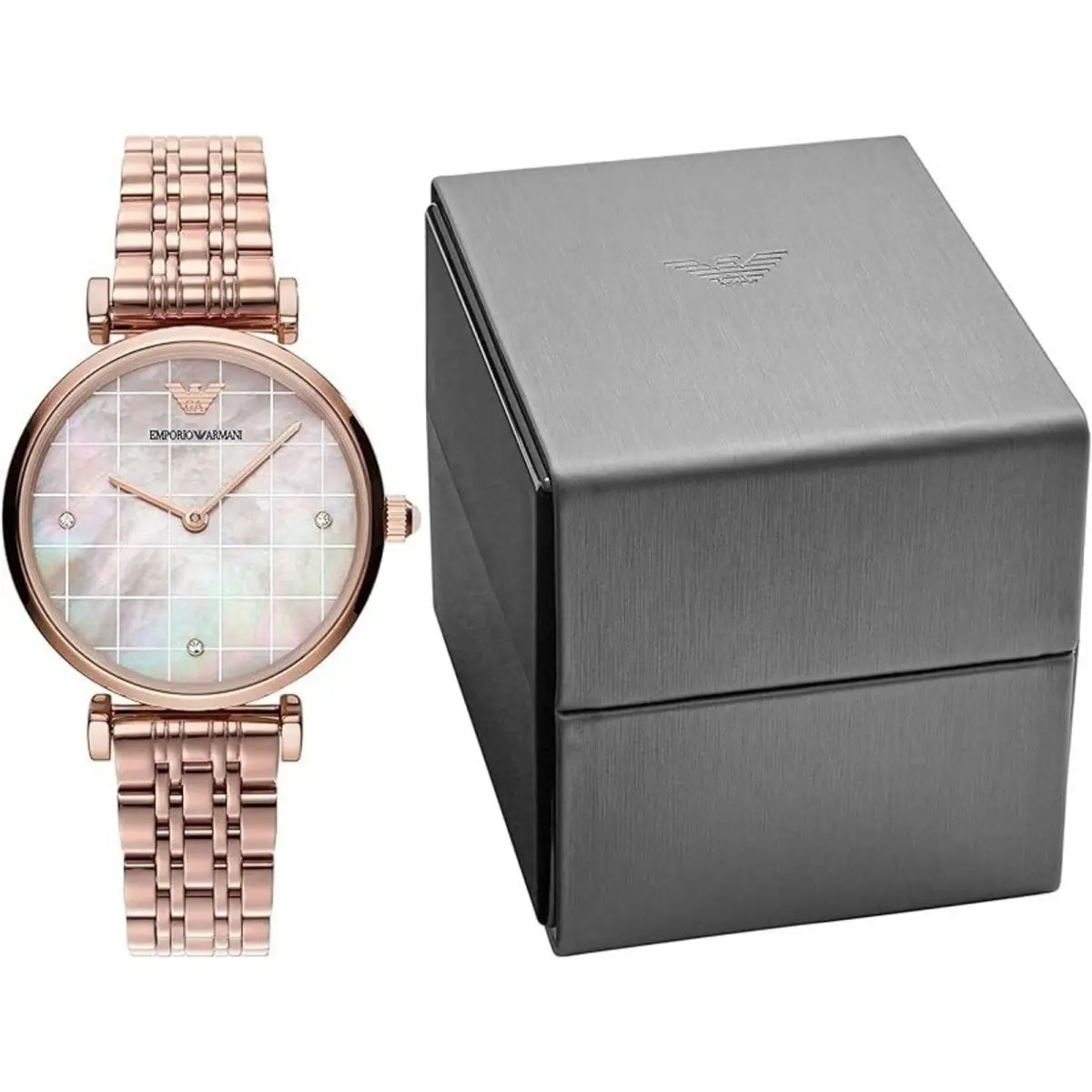 Emporio Armani Gianni T Bar Rose Gold-tone Women`s Watch AR11385