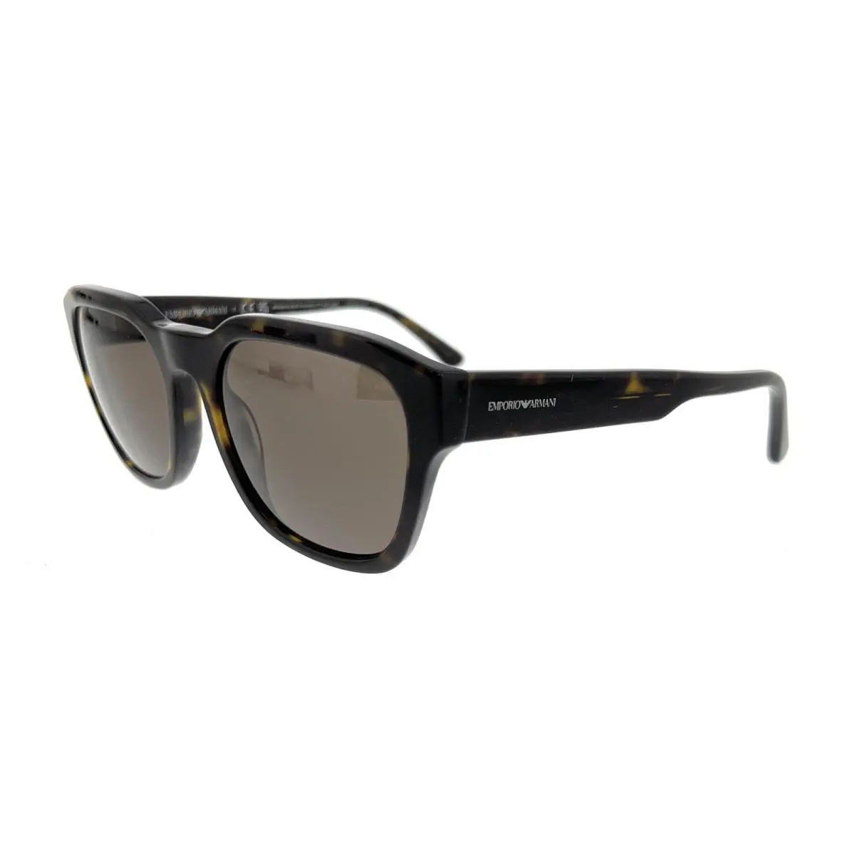 0EA4175 587973 Shiny Havana Square Sunglasses by Emporio Armani