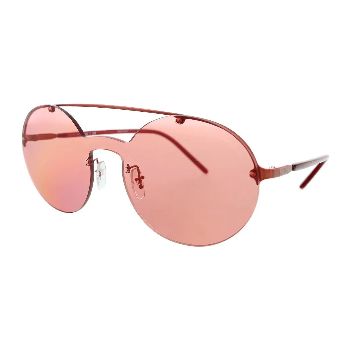 Emporio Armani 0EA2088 329784 Shiny Pink Irregular Rimless Aviator Sunglasses