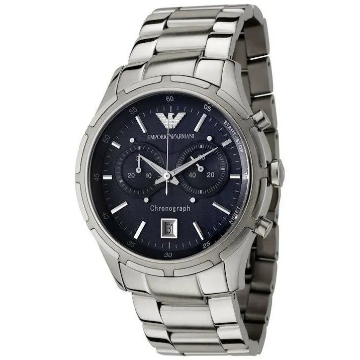 Emporio Armani AR0583 Quartz Chronograph Date Stainless Steel Mens Watch - Quartz