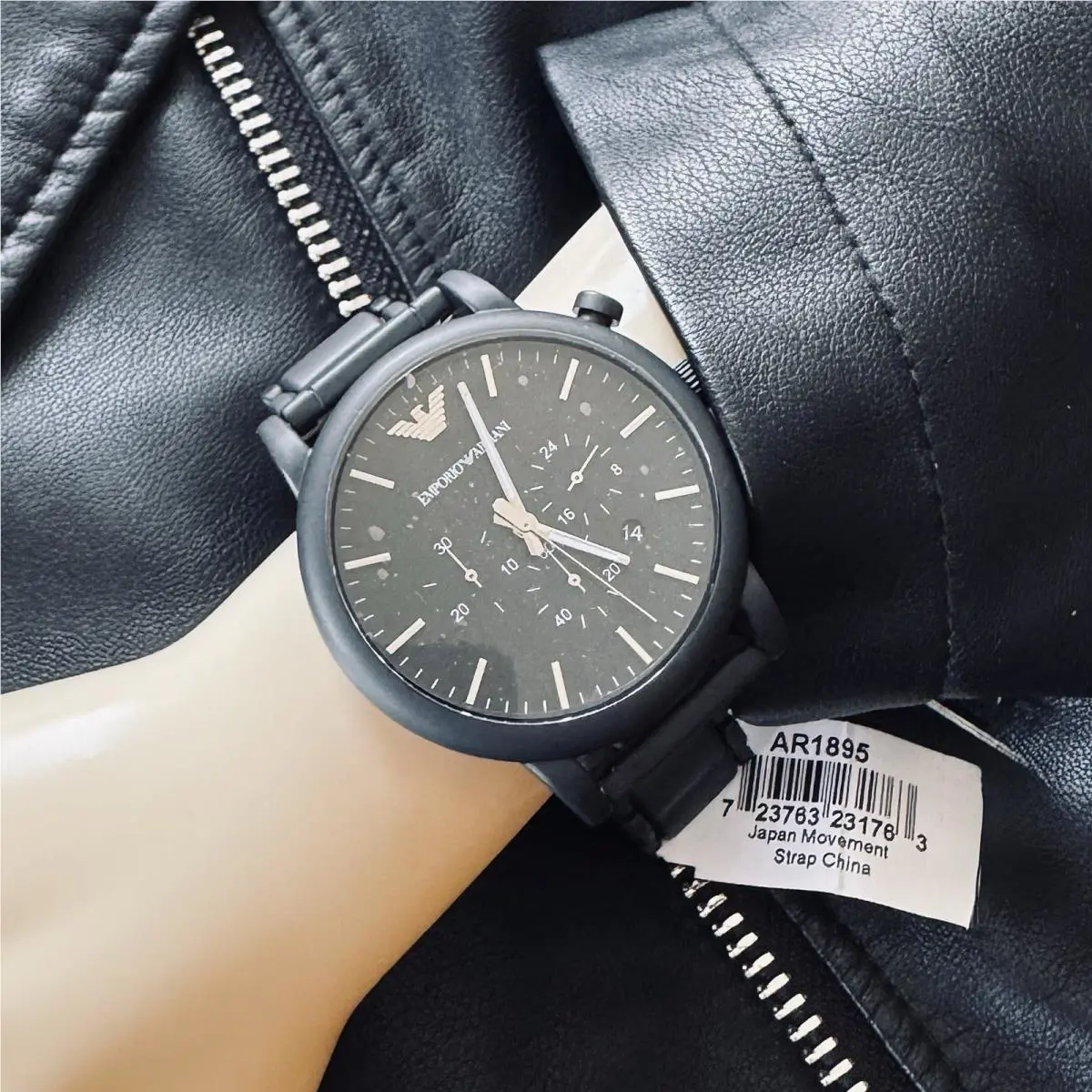 Emporio Armani AR1895 Chronograph Black Stainless Steel Men`s Wrist Watch