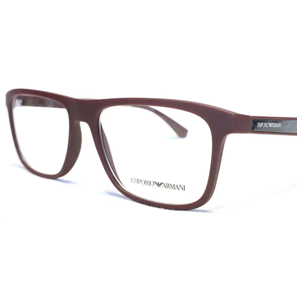 Emporio Armani EA3117 5606 Mens Bordeaux Carbon Fiber Eyeglasses Frames 55mm