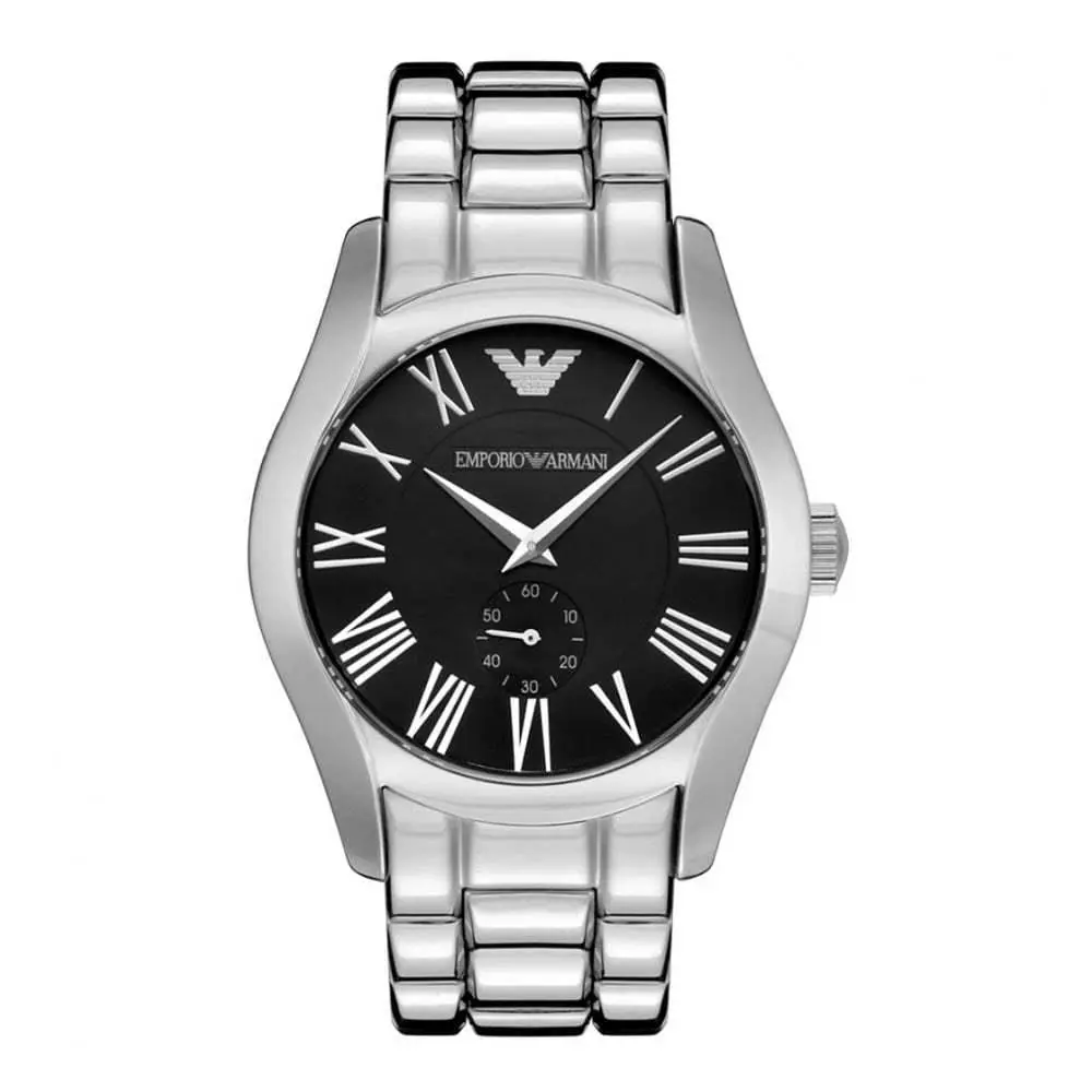 Emporio Armani Men`s Watch Classic Black Dial Stainless Bracelet AR0680