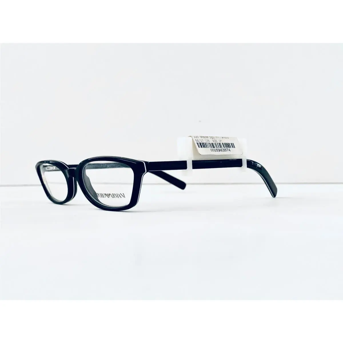 Emporio Armani Black White Wayfarer Frame Glasses Italy 683 713 50 17 135
