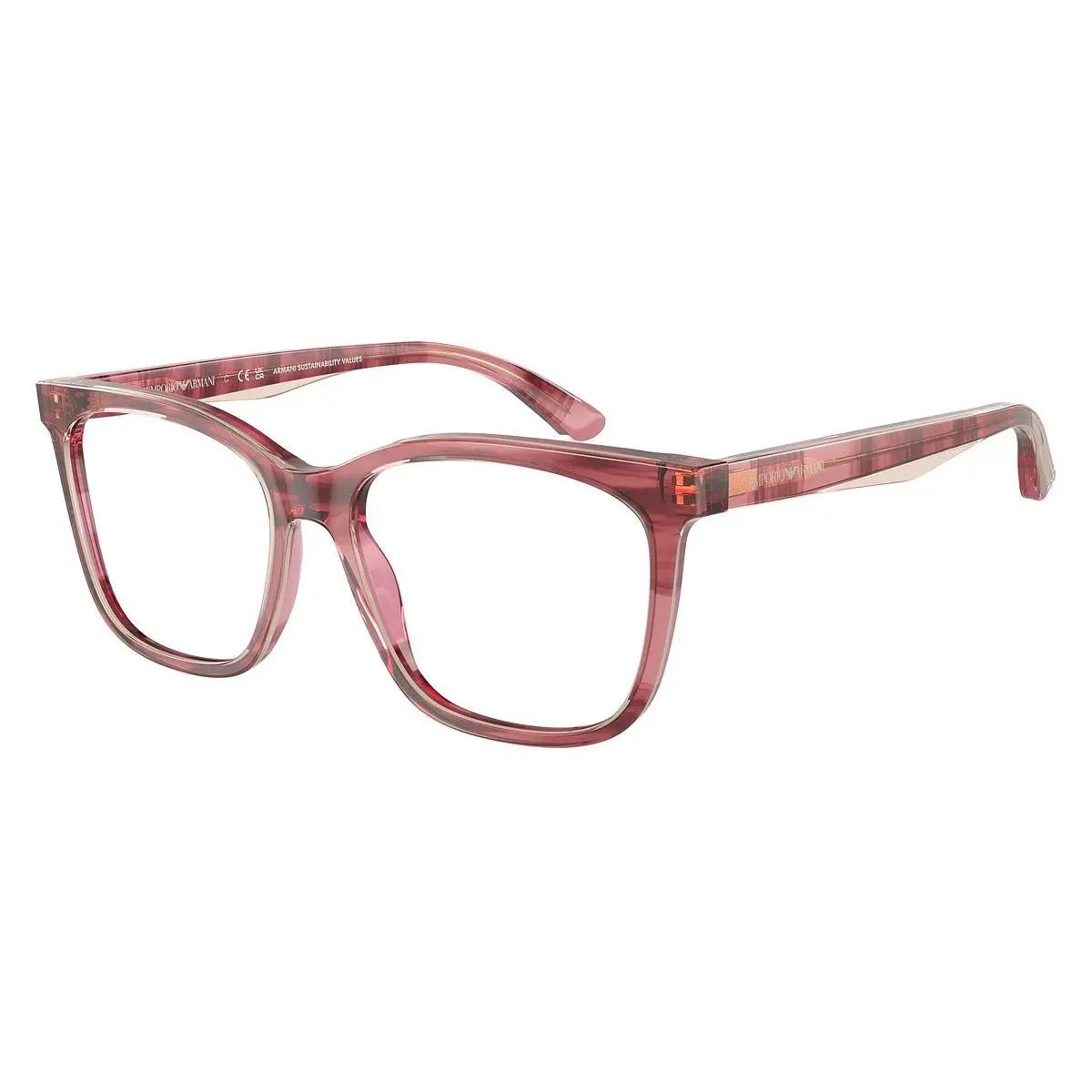Woman Eyeglasses EA3228 6057 51mm Shiny Bordeaux/top Brown by Emporio Armani