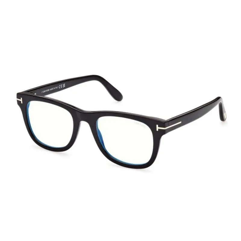 Tom Ford FT5820-B 001 Shiny Black/clear Blue Light Block 50mm Eyeglasses