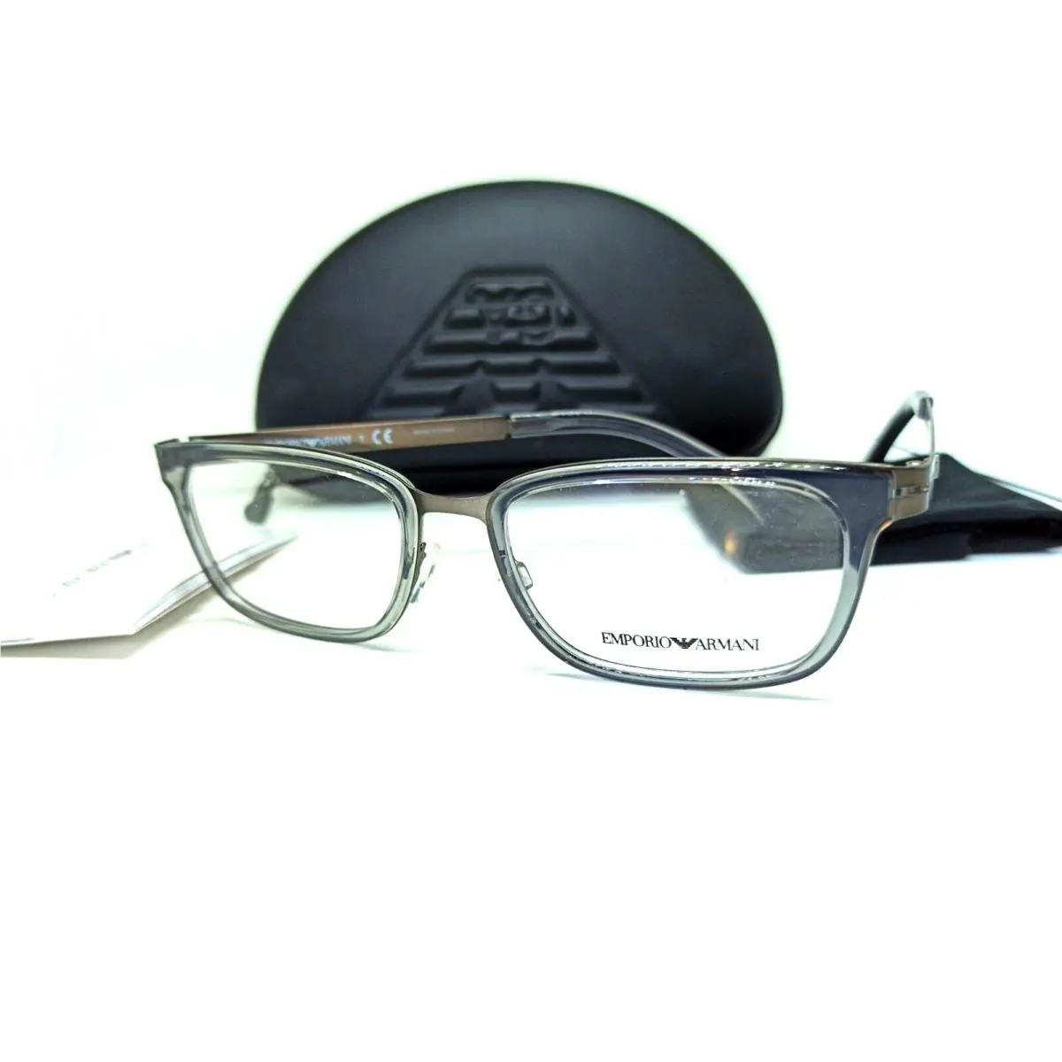 Emporio Armani RX Eyeglasses EA 1034 3003 54mm Clear Gray Frame Gunmetal Demo RX