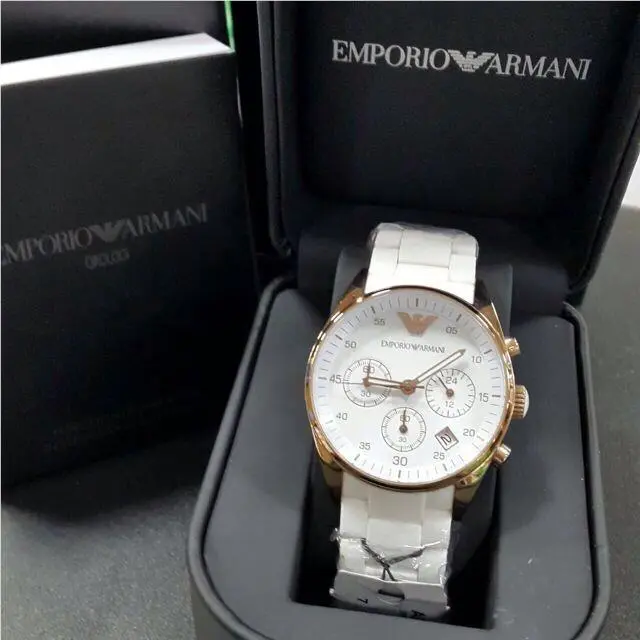 Emporio Armani AR5920 Sportivo White Silicone Band Fashion Casual Women Watch