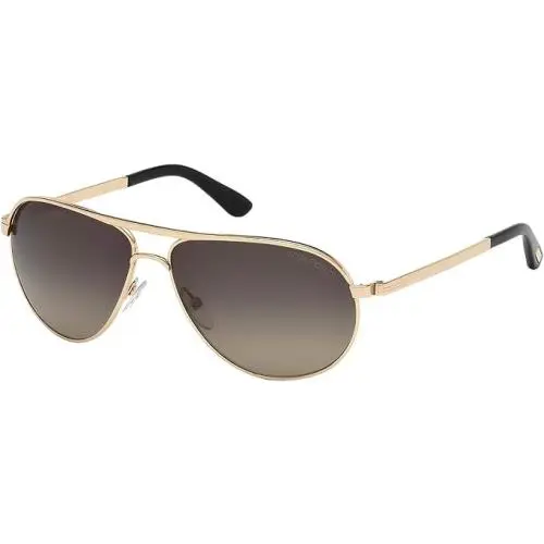 Tom Ford Marko FT0144 28D Sunglasses Gold Frame Polarized Lens 58mm