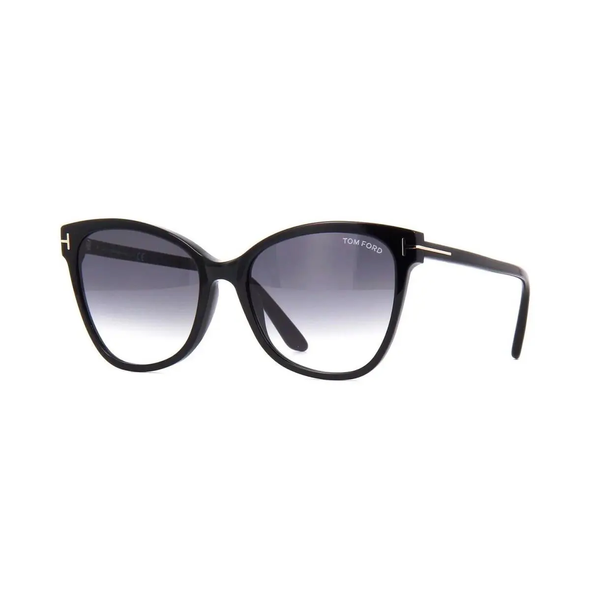 Tom Ford FT 0844F 01B Ani Shiny Black Grey Gradient Lens Sunglasses