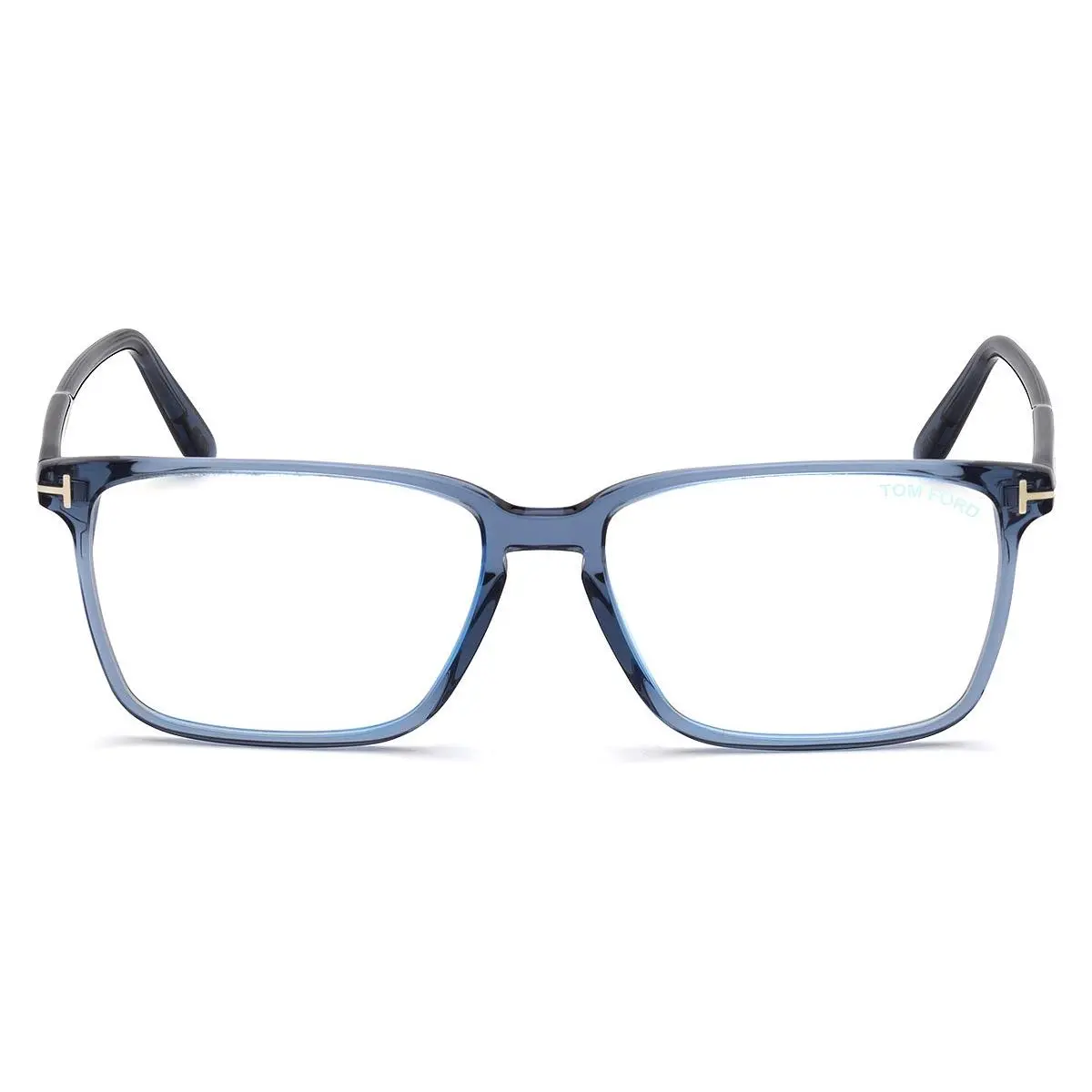 Tom Ford FT5696-B Eyeglasses Shiny Transparent Blue 56mm
