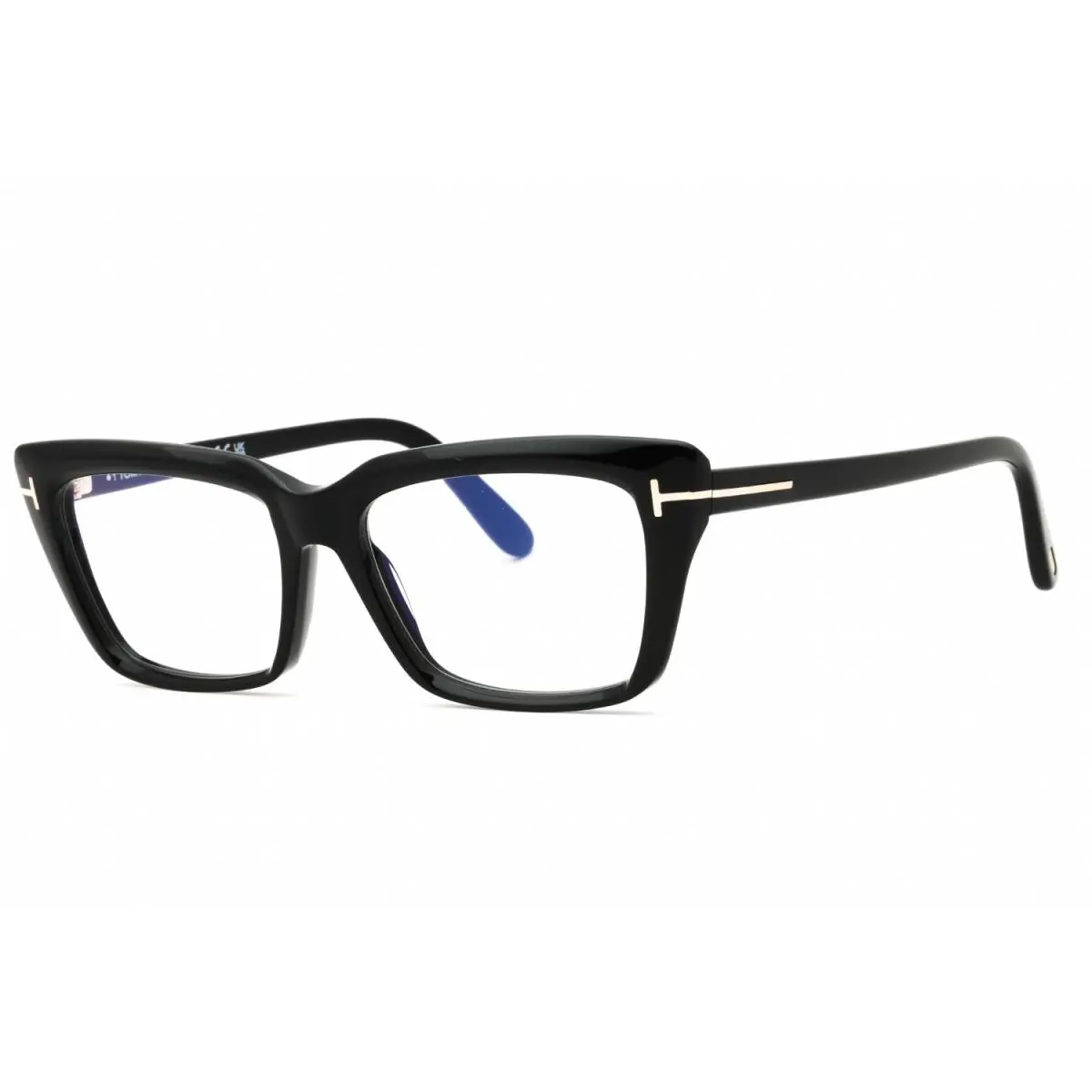 Tom Ford FT5894 B 001 Shiny Black Blue Block Lens 56 mm Women`s Eyeglasses