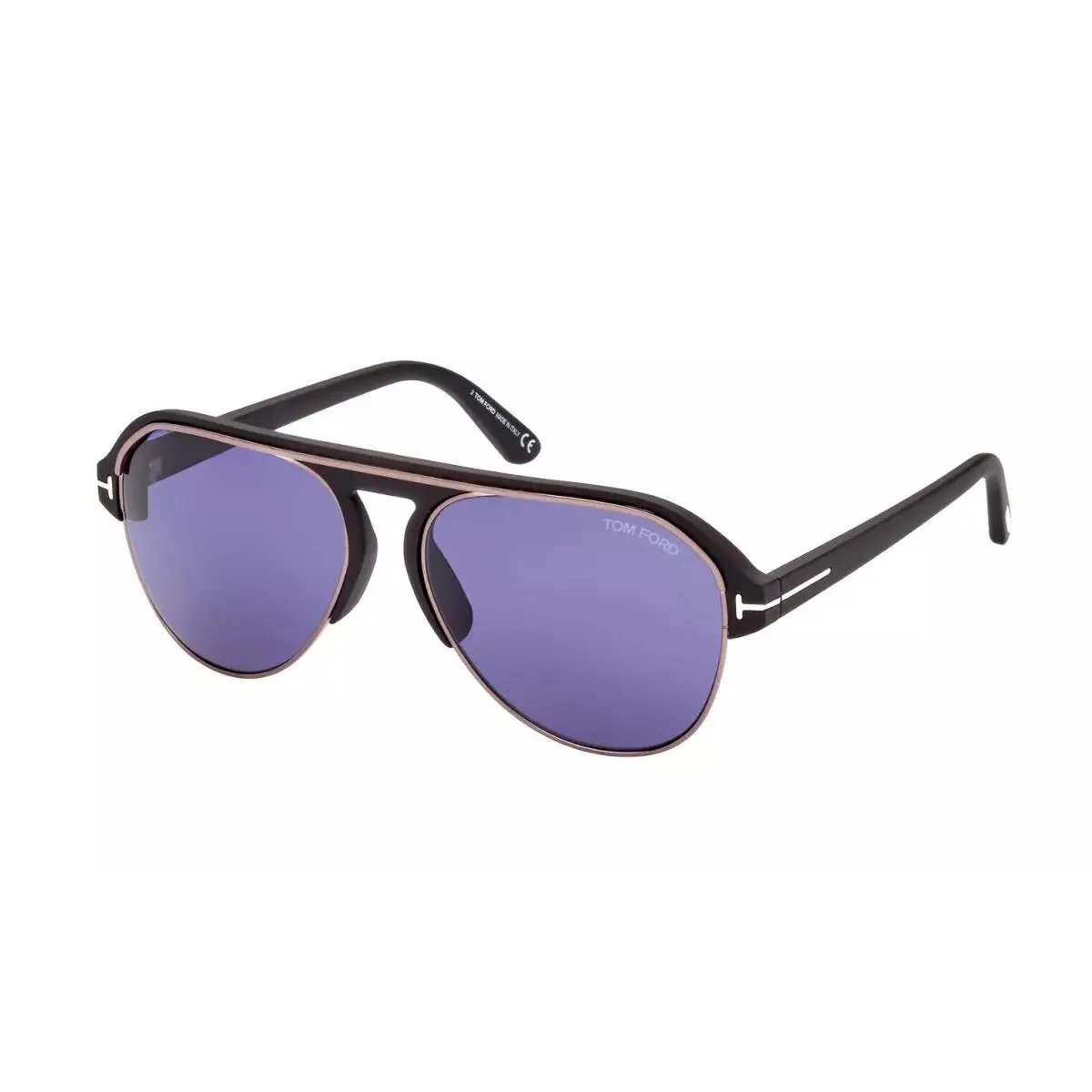 Tom Ford TF 0929 02V Marshall Sunglasses Matt Black / Blue Lenses 58