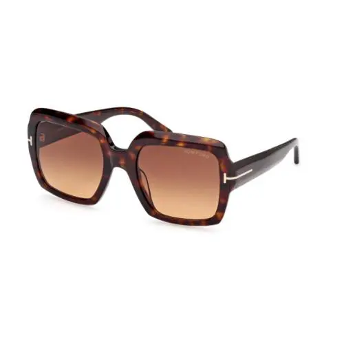 Tom Ford Kaya FT1082 52F Dark Havana/brown Square Women`s Sunglasses - Frame: Dark Havana, Lens: Brown