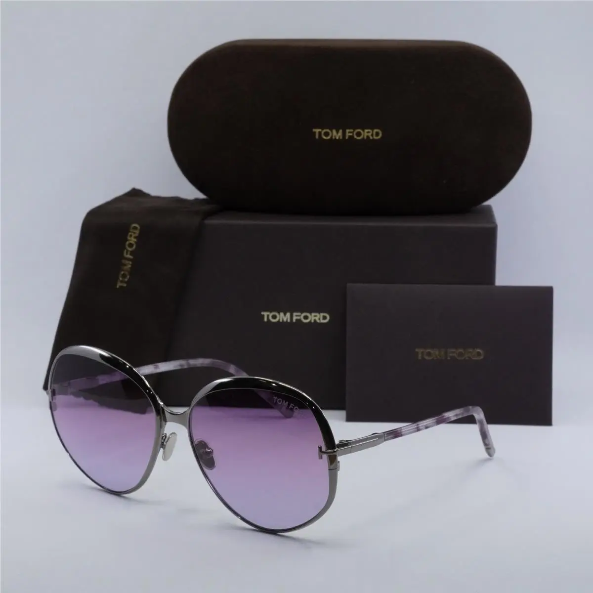 FT0913 14Z Ruthenium/violet Gradient 60-15-140 Sunglasses by Tom Ford