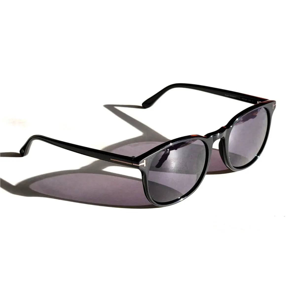 Tom Ford Designer Men`s Round/oval Shiny Black Sunglasses