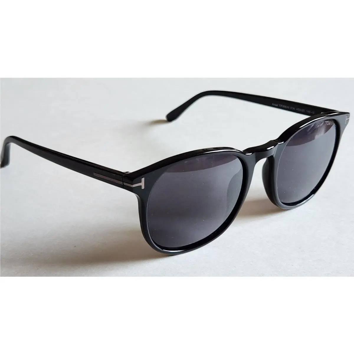 Tom Ford Designer Men`s Round/oval Shiny Black Sunglasses