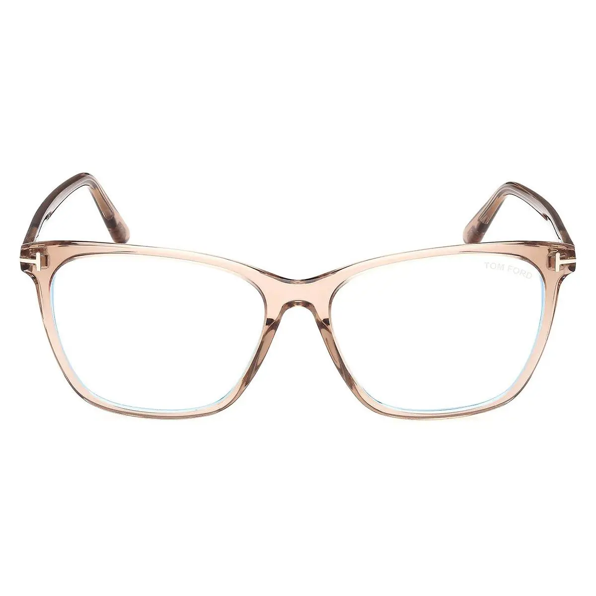Tom Ford FT5762-B Eyeglasses Shiny Rose Champagne Square 55mm