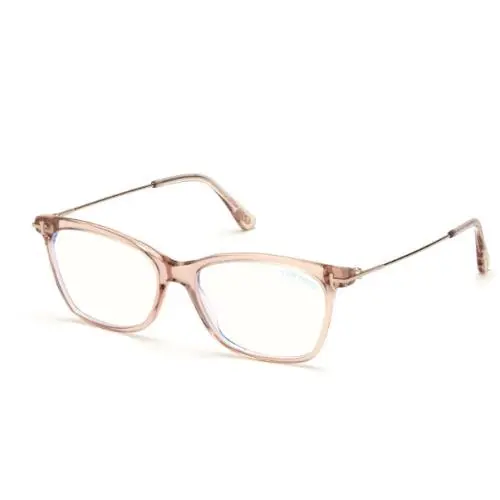 Tom Ford FT5712 072 Shiny Light Pink / Pale Gold 50mm Square Women`s Eyeglasses