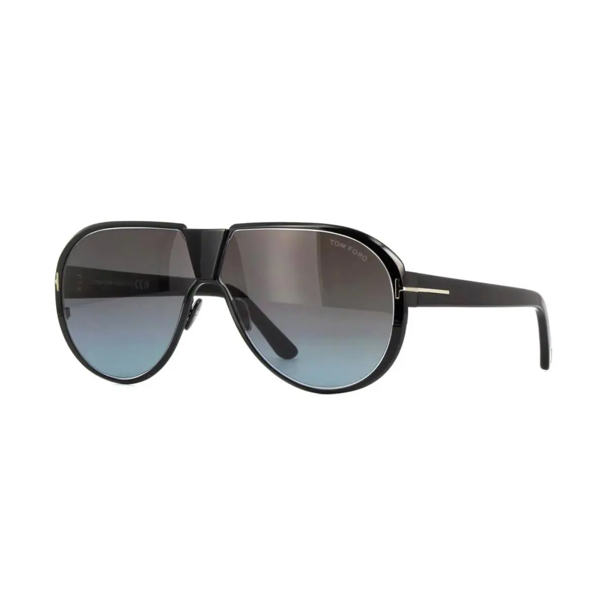 Tom Ford Vincenzo FT 1072 Black/grey Shaded 01B Sunglasses - Frame: Black, Lens: Grey Shaded